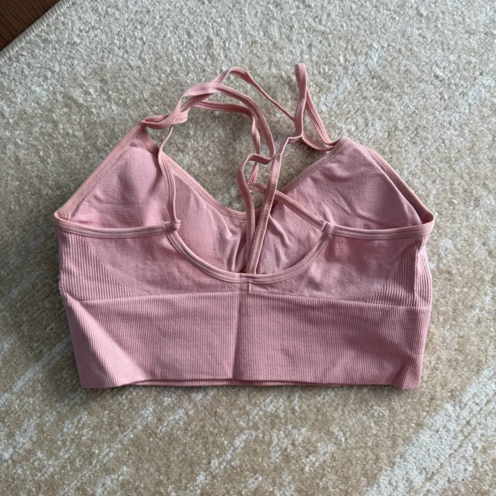 Pink Strappy Sports Bra